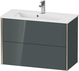 DURAVIT XViu Waschtischunterbau wandhängend 810 mm, 2 Schubladen, champagner matt/weiß matt