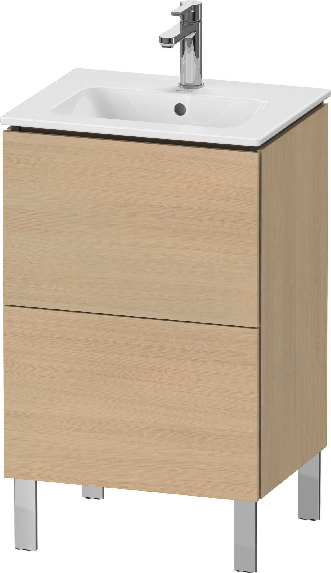 Duravit L-Cube Waschtischunterbau bodenstehend, 2 Auszüge, Weiß Matt, 520 mm