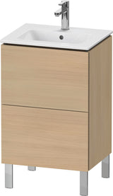 Duravit L-Cube Waschtischunterbau bodenstehend, 2 Auszüge, Weiß Matt, 520 mm