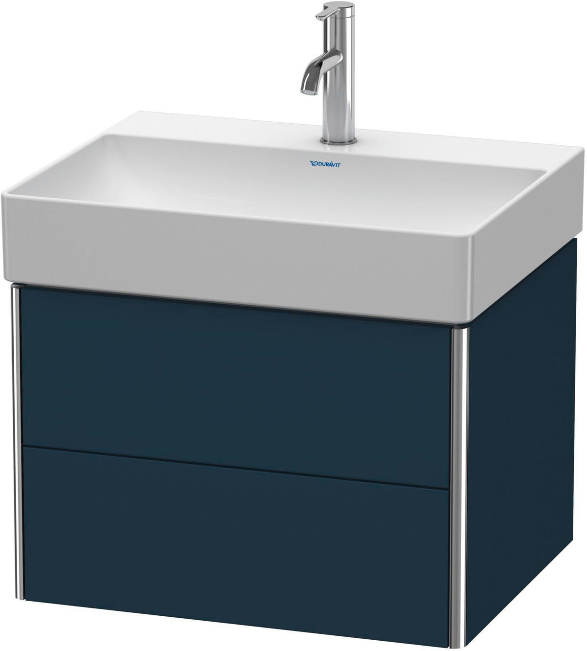 Duravit XSquare Waschtischunterbau 584 mm Nachtblau Seidenmatt mit 2 Schubkästen und Tip-On-Technik