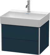 Duravit XSquare Waschtischunterbau 584 mm Nachtblau Seidenmatt mit 2 Schubkästen und Tip-On-Technik