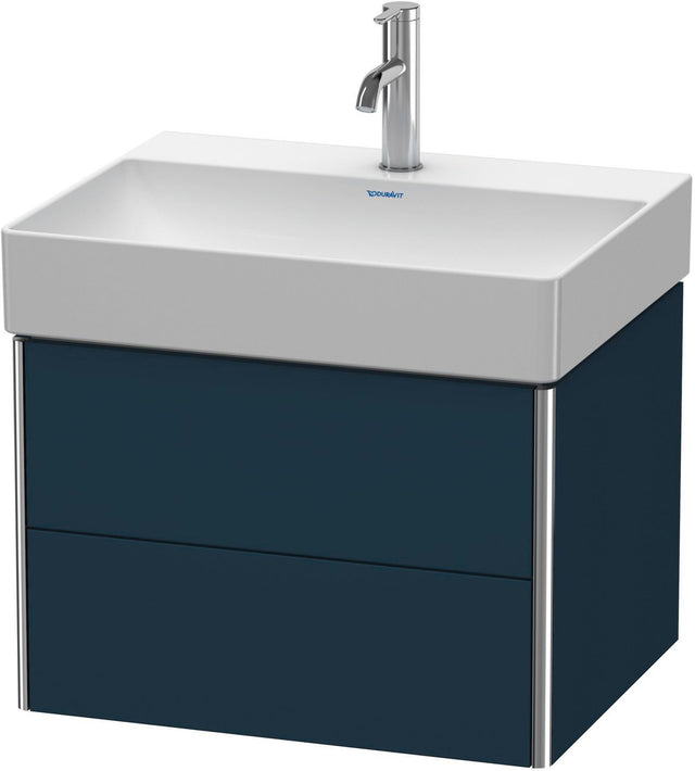 Duravit XSquare Waschtischunterbau 584 mm Nachtblau Seidenmatt mit 2 Schubkästen und Tip-On-Technik