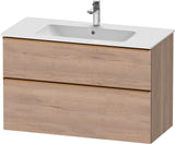 DURAVIT D-Neo Waschtischunterbau 1010 mm Eiche Schwarz mit Bronze Griff