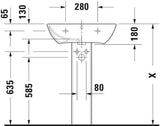Duravit Waschtisch ME by Starck 600 mm Weiß Seidenmatt mit Überlauf und Hahnlochbank