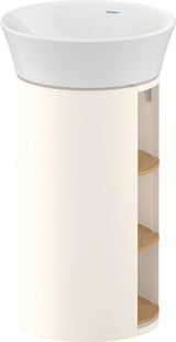 Duravit White Tulip Waschtischunterbau bodenstehend, 410 mm, Amerikanisch Nussbaum / Taupe Hochglanz, 3 offene Fächer, von Philippe Starck