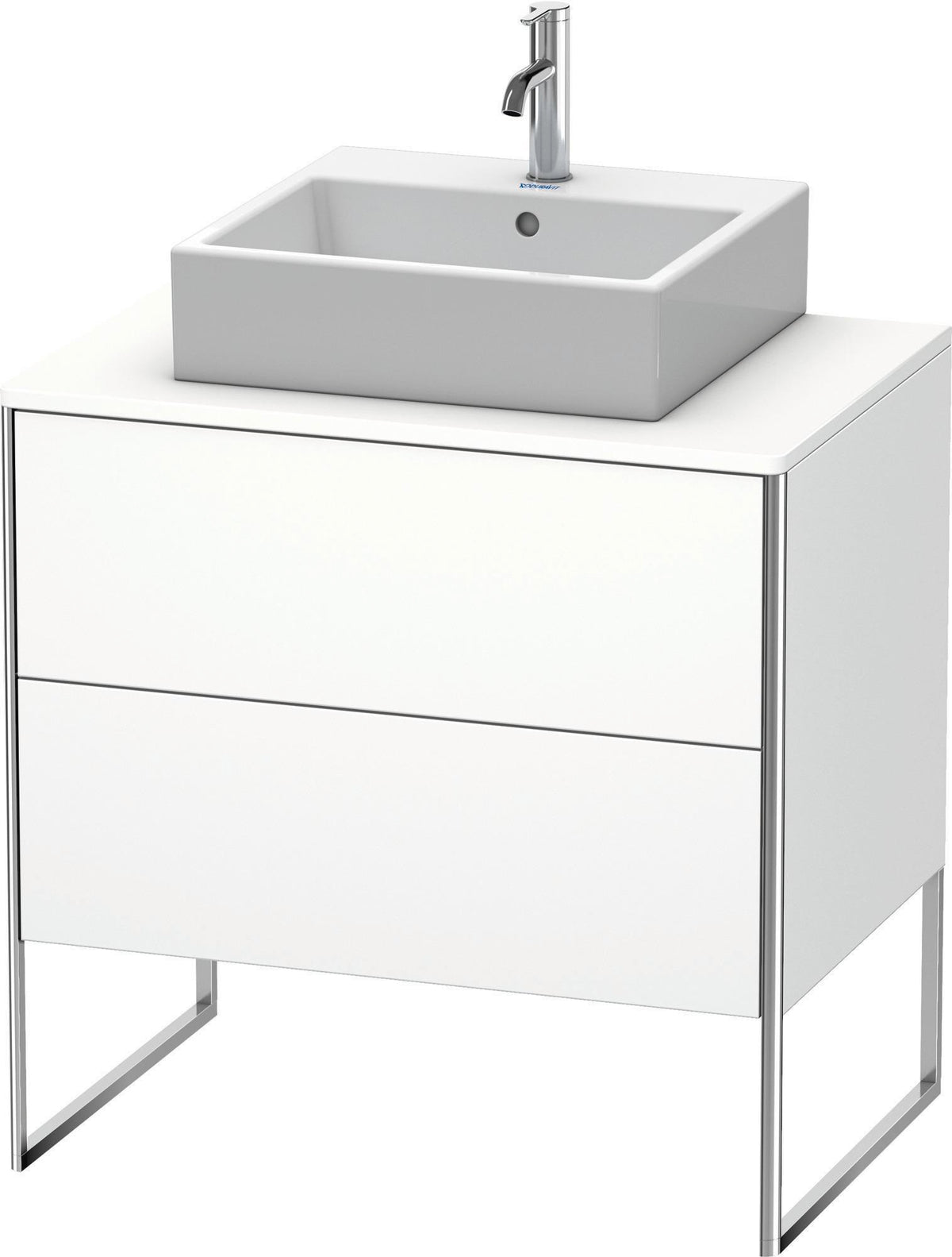 DURAVIT XSquare Waschtischunterbau bodenstehend, 800 mm, 2 Schubladen, Weiß Matt – mit Tip-On und Soft-Close