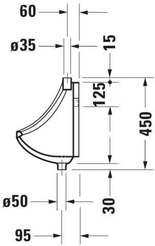 DURAVIT Urinal Neisse Universal – Weiß, 290 x 320 mm, für Laschenbefestigung