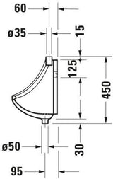 DURAVIT Urinal Neisse Universal – Weiß, 290 x 320 mm, für Laschenbefestigung