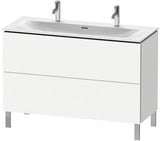 Duravit L-Cube Waschtischunterbau 1220 mm weiß matt – 2 Auszüge, Tip-On, bodenstehend