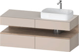 DURAVIT Qatego Konsolenwaschtischunterbau 1400 mm Weiß Matt Eiche Schwarz Matt wandhängend