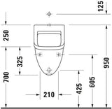Duravit Urinal STARCK 3 330x350mm von oben, ohne Fliege, weiss, WonderGliss