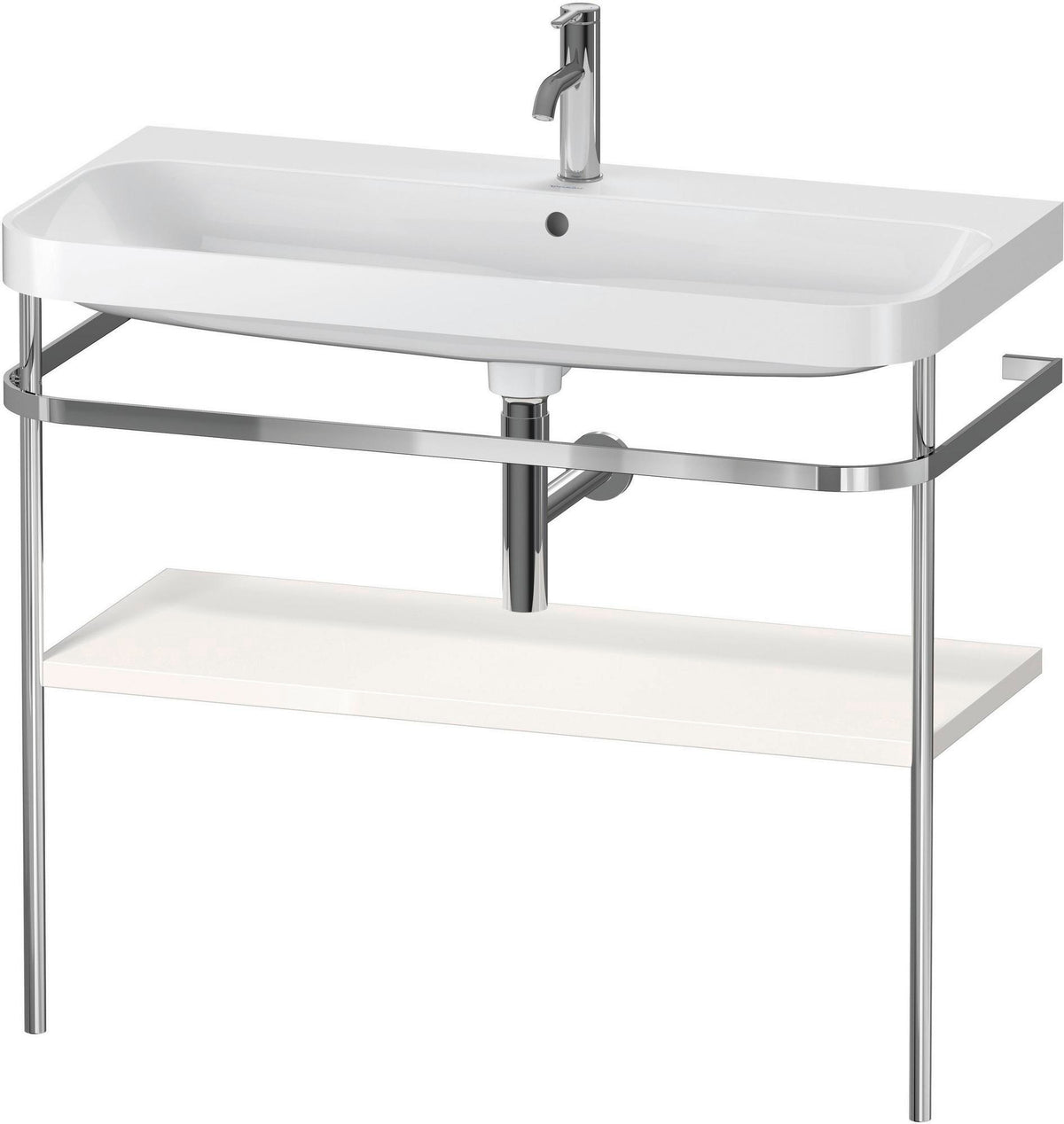 Duravit Happy D.2 c-shaped Waschtischset mit Metallkonsole, 975 mm, Taupe