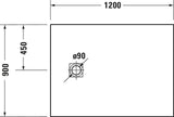DURAVIT Sustano Duschwanne 1200x800x30 mm Mineralguss Weiß Matt – Bodenbündig & Rutschhemmend