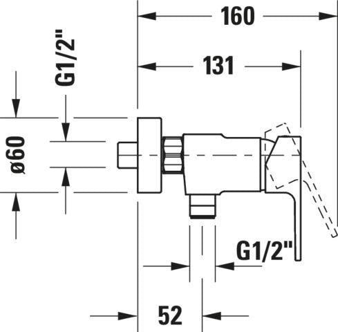 DURAVIT B.3 Einhebel-Brausemischer Aufputz – Keramikmischsystem, verchromt, für Durchlauferhitzer