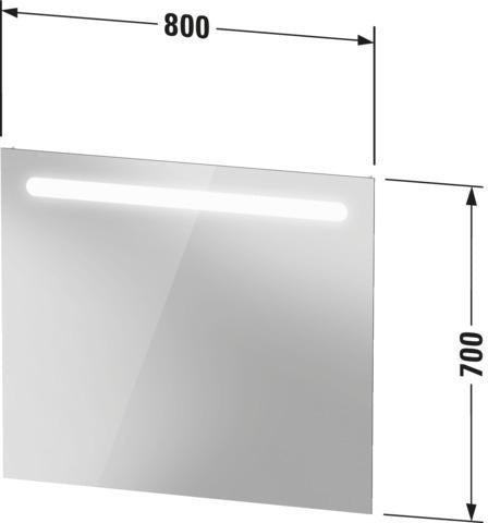 DURAVIT Duravit No.1 Spiegel mit Beleuchtung 700x450x35mm – Wandhängend, IP44, Lichtfeld
