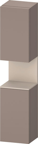 DURAVIT Qatego Hochschrank 400 mm, 2 Türen, weiß Hochglanz, Eiche Schw. Matt