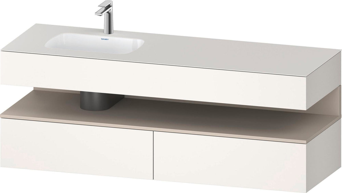 DURAVIT Qatego Studio F. A. Porsche Einbauwaschtisch mit Konsolenwaschtischunterbau 1600 mm Weiß Matt