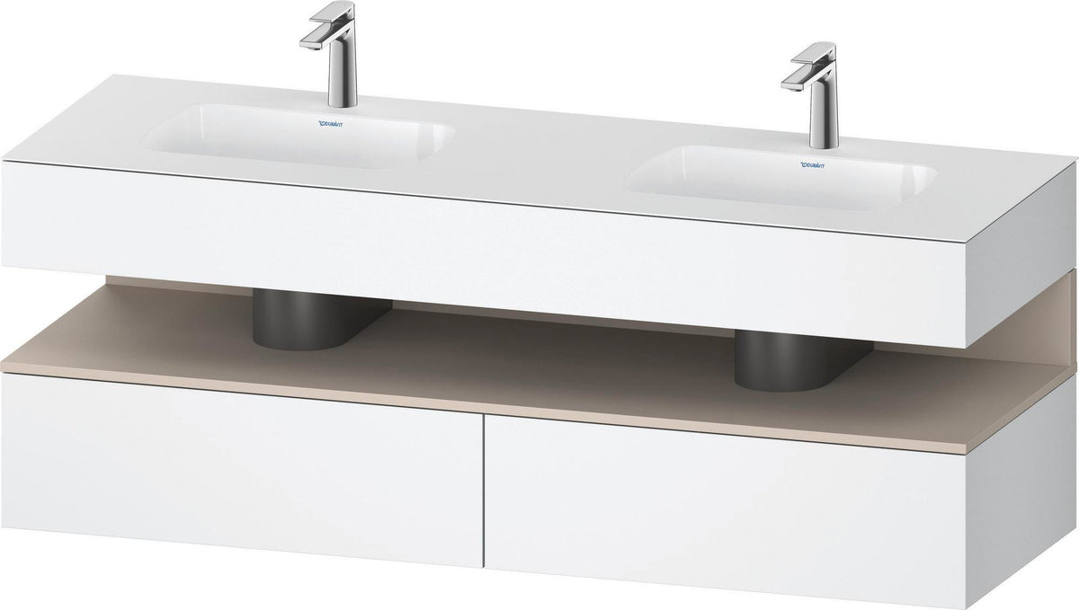 DURAVIT Qatego Studio F. A. Porsche Waschtischset 1600 mm mit Konsolenwaschtischunterbau, 2 Auszüge