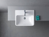 DURAVIT ME by Starck Halbeinbau-Waschtisch 550 mm mit Überlauf, 1 Hahnloch, weiß seidenmatt