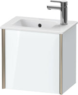 Duravit XViu Waschtischunterbau wandhängend 410 mm, 1 Tür rechts, weiß hochglanz – ohne Griff