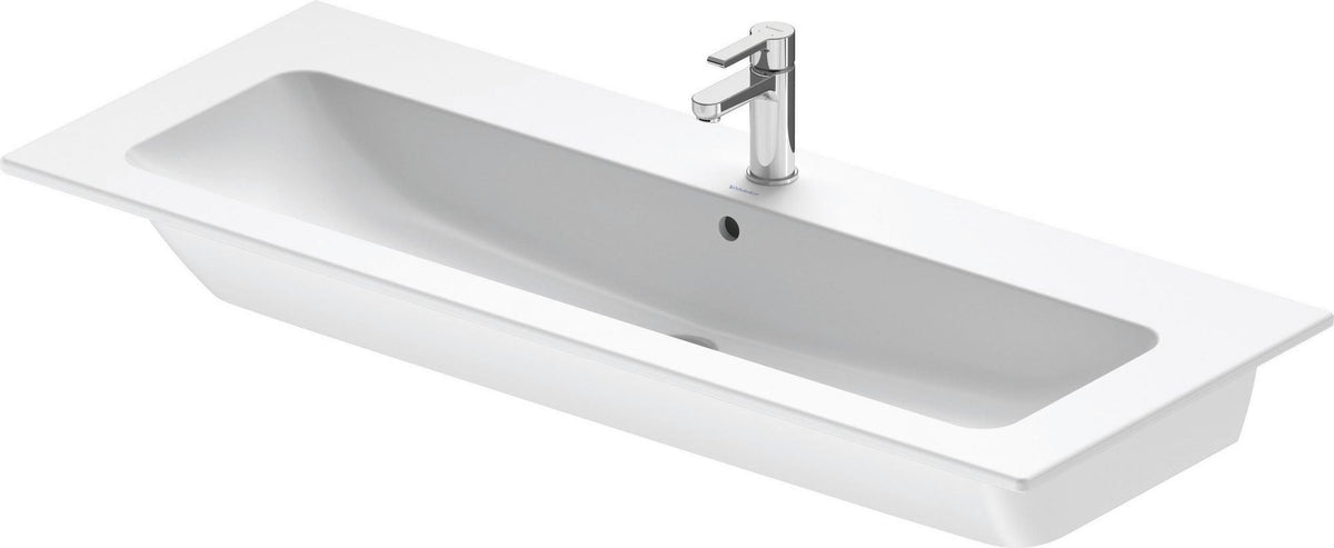 DURAVIT ME by Starck Möbelwaschtisch 1230 mm, 1 Hahnloch mittig, mit Überlauf, weiß