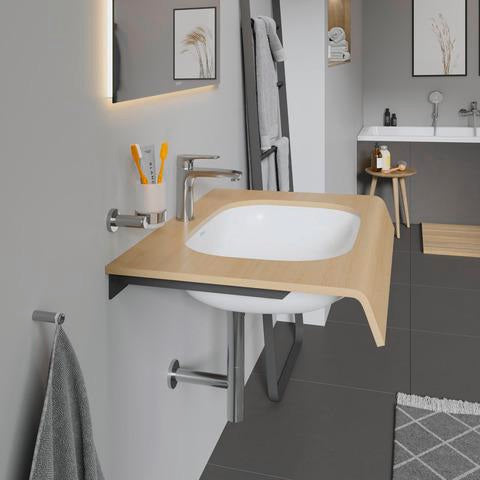 DURAVIT Konsolenträger Universal 420x90mm T-förmig – Stahl, grau, für Badmöbel