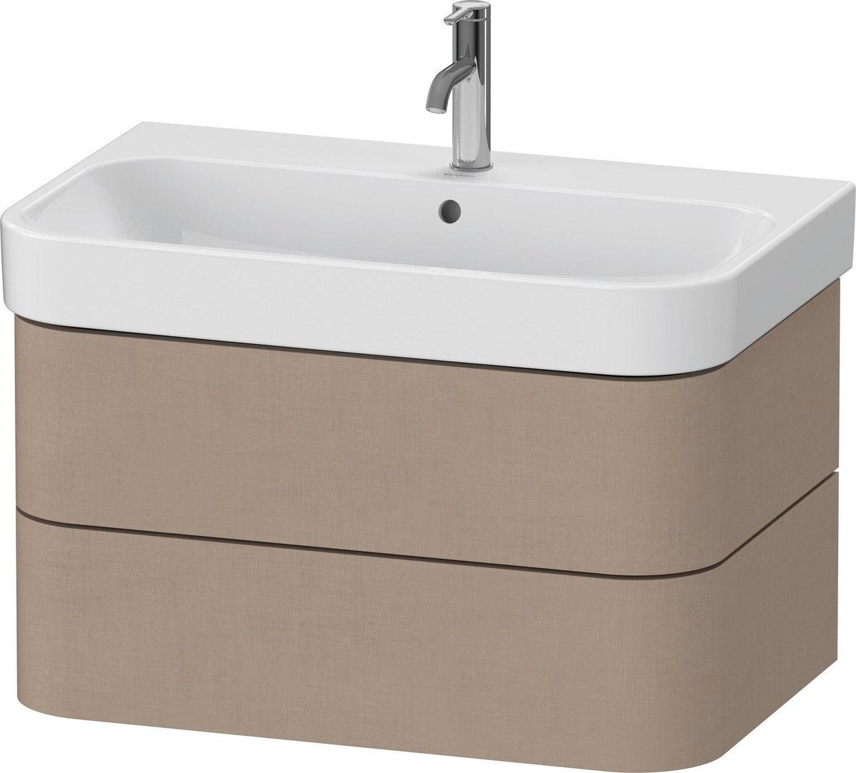 DURAVIT Happy D.2 Waschtischunterbau 775 mm, 2 Schubkästen, Tip-On, Taupe supermatt