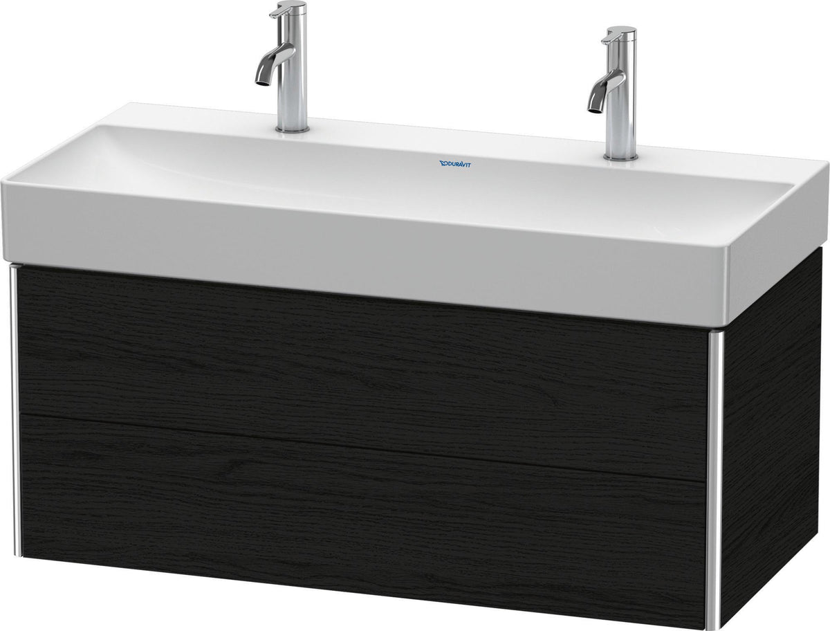 Duravit XSquare Waschtischunterbau 984 mm Eiche Schwarz mit 2 Schubkästen und Tip-On-Technik