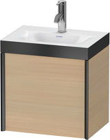 DURAVIT XViu Waschtischunterbauset mit 1 Tür, 460x450x330 mm, schwarz matt/Eiche, wandhängend