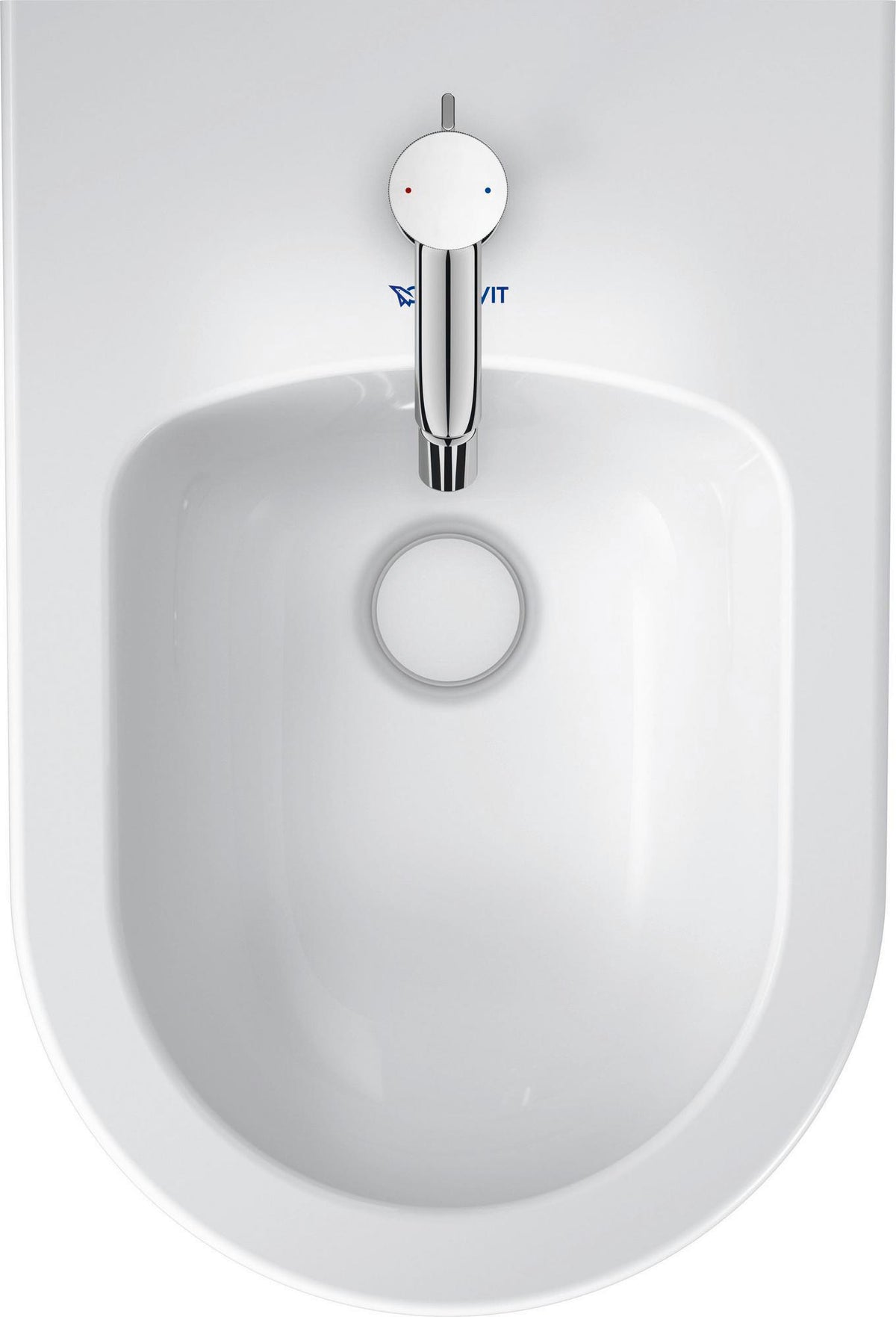 DURAVIT Wandbidet White Tulip 540 mm, Weiß, mit Überlauf & Hahnlochbank – Design von Philippe Starck