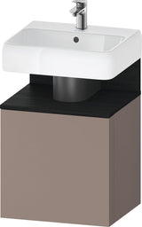 DURAVIT Qatego Waschtischunterbau 490 mm wandhängend, 1 Tür links, Weiß Matt mit Eiche Schwarz Nische