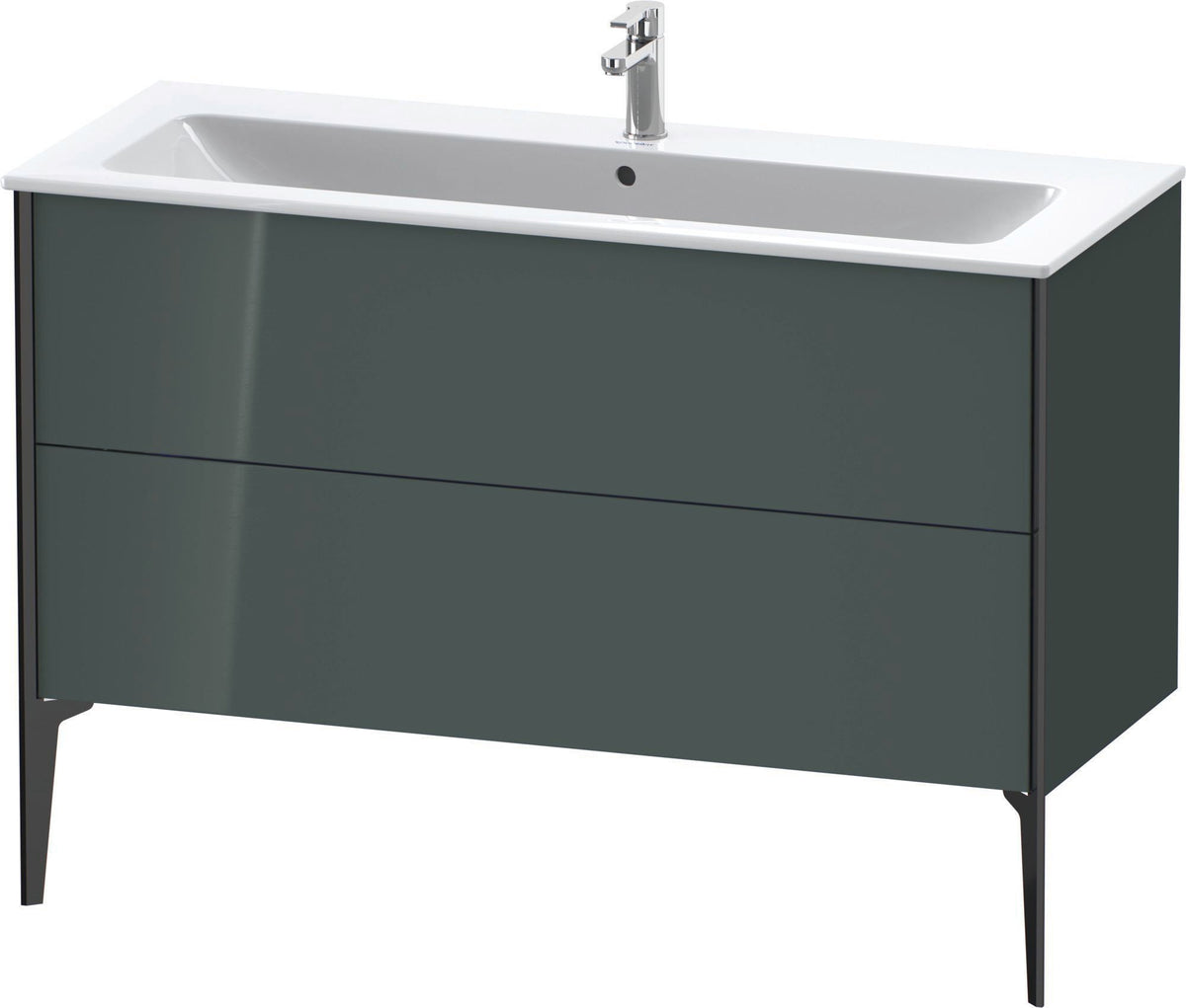 DURAVIT XViu Waschtischunterbau bodenstehend 1210 mm, 2 Auszüge, champagner matt/weiß matt