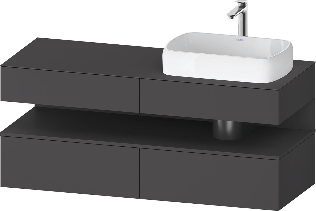 DURAVIT Qatego Konsolenwaschtischunterbau 1400 mm Weiß Matt Eiche Schwarz Matt wandhängend