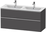 Duravit D-Neo Waschtischunterbau 1280 mm betongrau matt – wandhängend, 1 Auszug, Bronze Griff