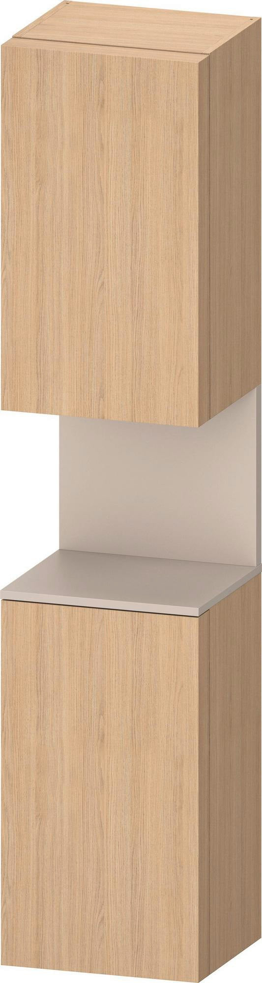 DURAVIT Qatego Hochschrank 400 mm Eiche Schwarz Matt – 2 Türen, Soft-Close, Tip-on