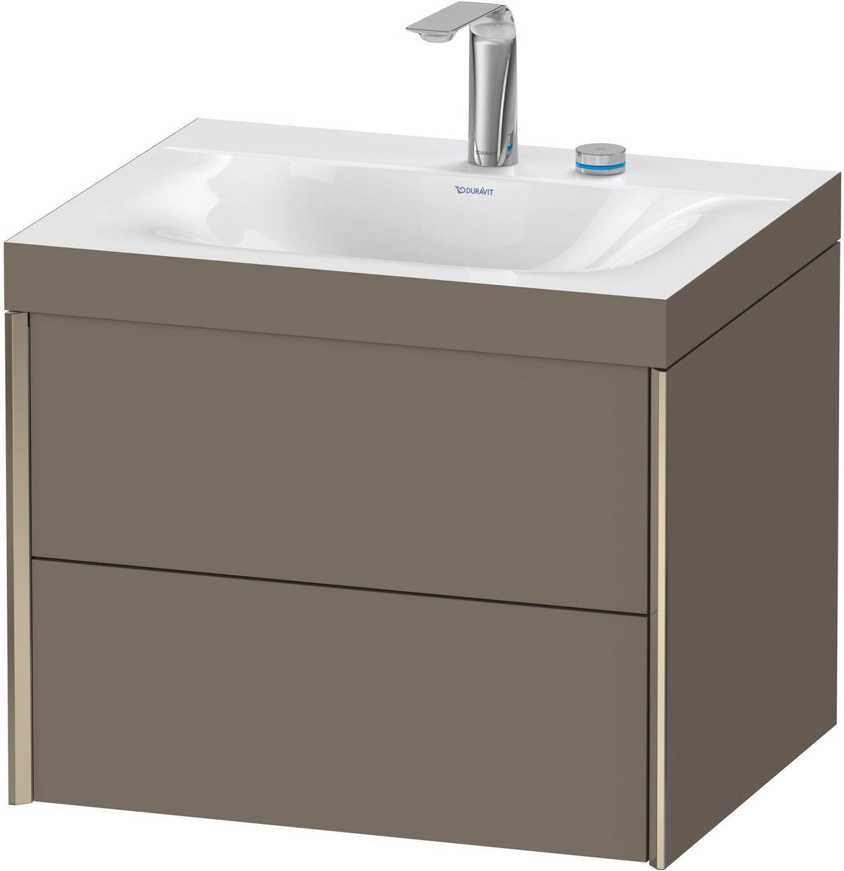 DURAVIT XViu Waschtischunterbau 600 mm mit 2 Schubkästen, champagner matt/dolomiti grey
