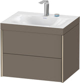 DURAVIT XViu Waschtischunterbau 600 mm mit 2 Schubkästen, champagner matt/dolomiti grey