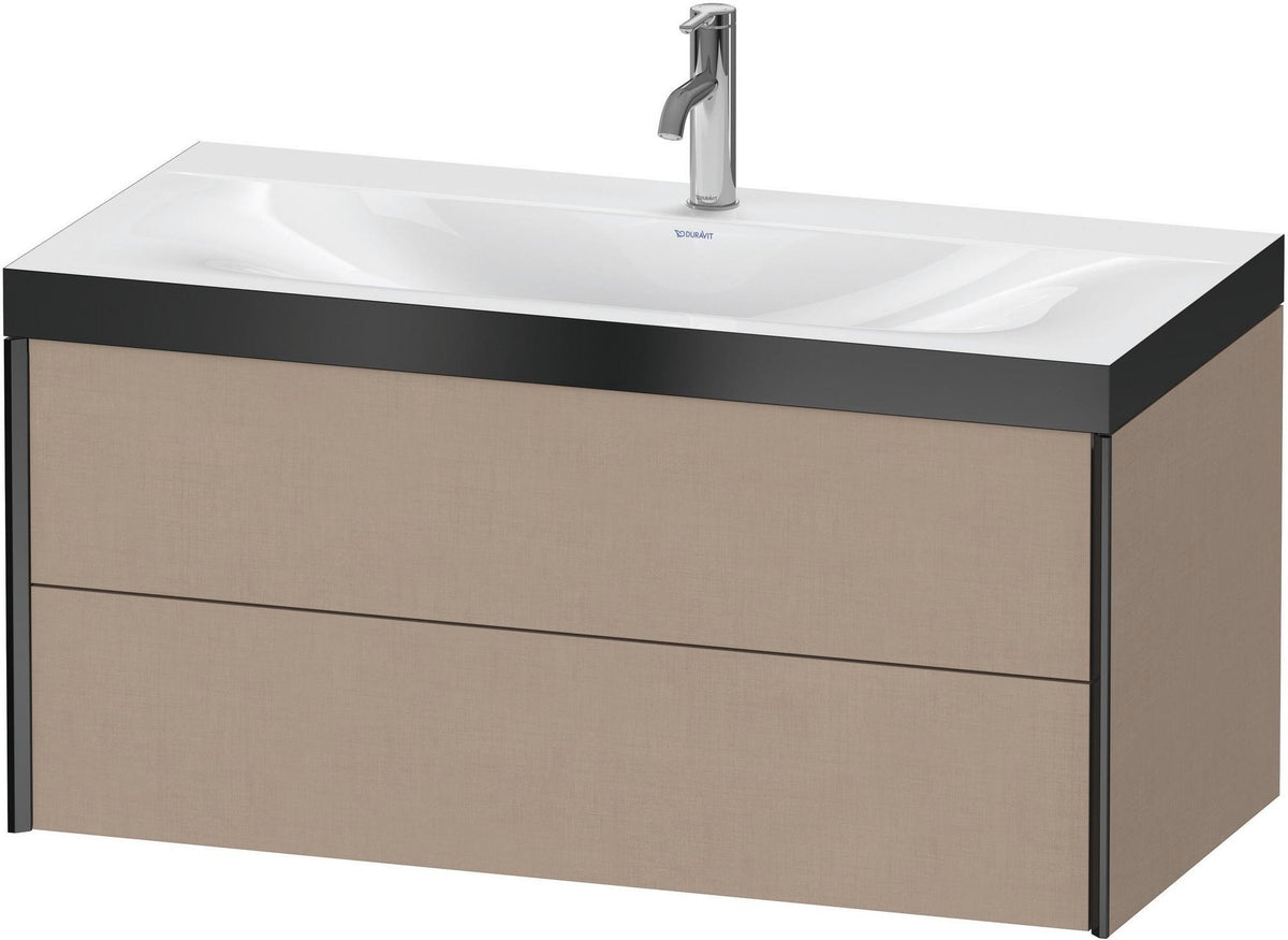 DURAVIT XViu Waschtischunterbauset 1000 mm c-bonded, 2 Schubkästen, schwarz matt
