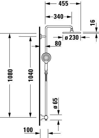 DURAVIT Duschsystem C.1 mit Brausethermostat, Schwarz Matt, Kopf- und Handbrause