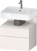 DURAVIT Qatego Waschtischunterbau 590 mm wandhängend, 1 Auszug, weiß Hochglanz, Nische Eiche Schwarz