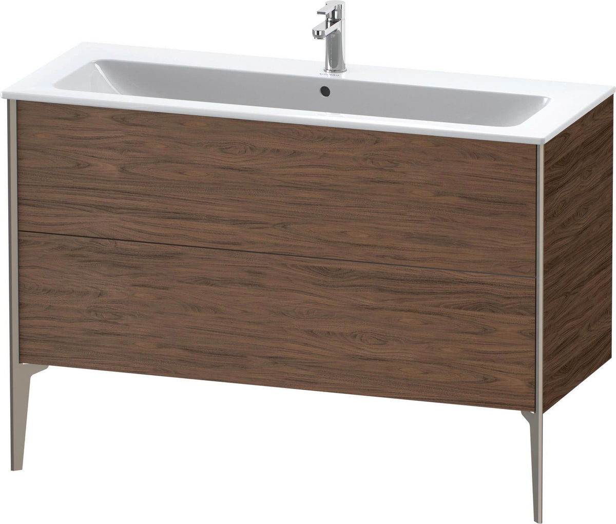 DURAVIT XViu Waschtischunterbau bodenstehend 1210 mm, 2 Auszüge, champagner matt/weiß matt