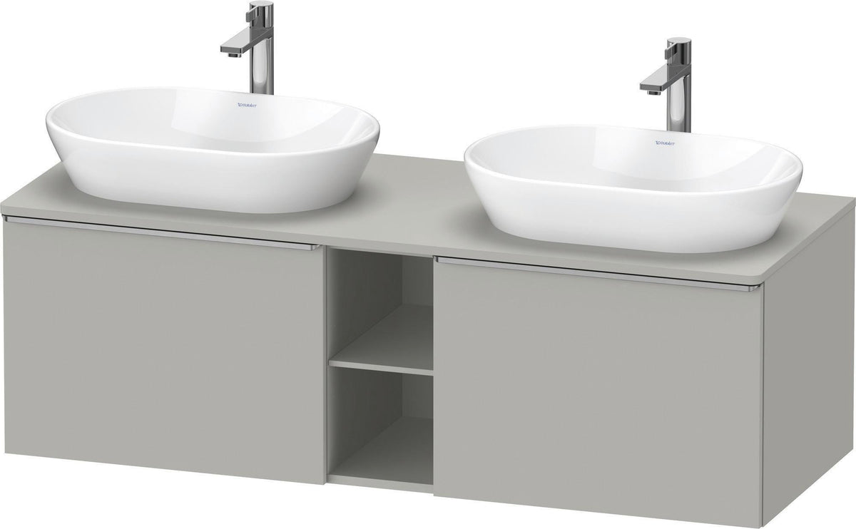 DURAVIT D-Neo Konsolenwaschtischunterbau 1400 mm betongrau matt mit 2 Auszügen und Bronze-Griffen