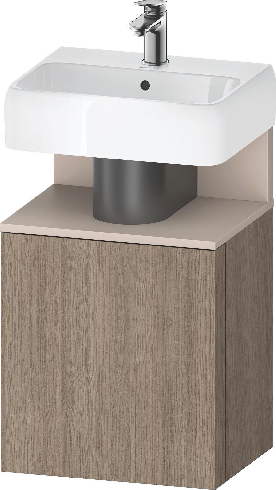 DURAVIT Qatego Waschtischunterbau 440 mm Eiche Terra Matt, 1 Tür links, Tip-On