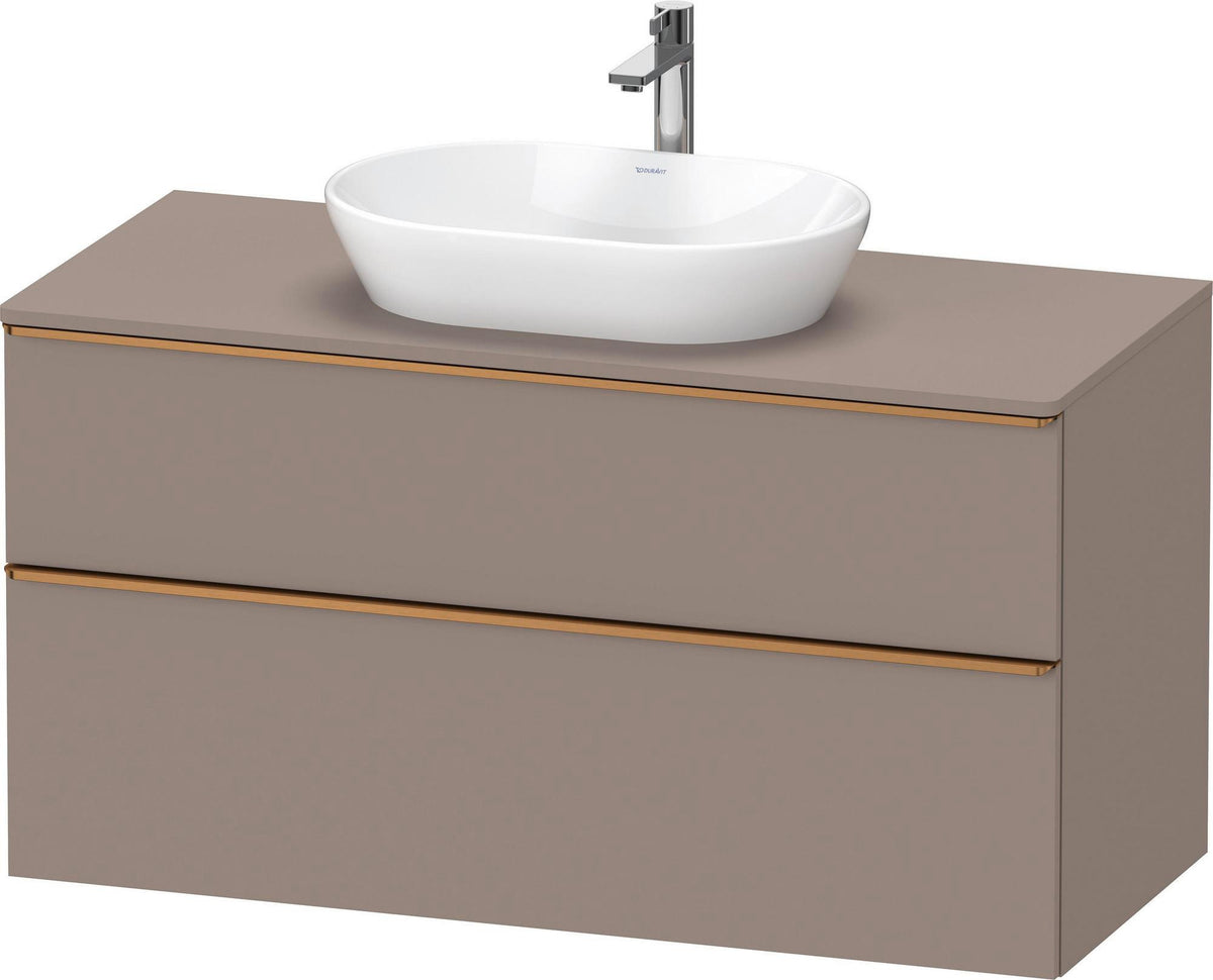 DURAVIT D-Neo Konsolenwaschtischunterbau 1200 mm Eiche Schwarz Matt mit Bronze Griff