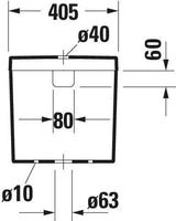 DURAVIT Spülkasten Darling New mit WonderGliss, Dual Flush, Anschluss unten links, weiß
