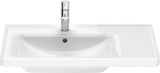 Duravit Waschtisch D-Neo 800 mm weiß mit Überlauf, Becken links, Hahnlochbank, Wandmontage