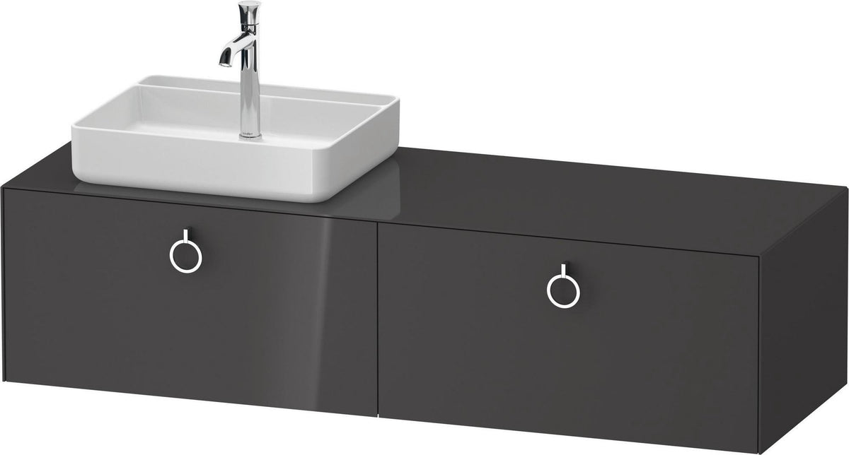 DURAVIT White Tulip Konsolenwaschtischunterbau 1600 mm wandhängend Weiß Seidenmatt 2 Auszüge