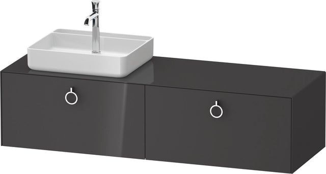 Duravit White Tulip Waschtischunterbau 1600 mm Nussbaum links von Philippe Starck
