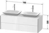 DURAVIT XVIU Waschtischunterbau 1400x550mm Champagner Satin-Matt mit Konsolenplatte