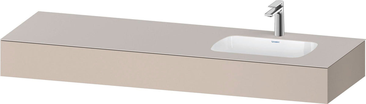 DURAVIT Qatego Einbau-Waschtisch mit Konsole 1600x550x170mm Hochglanz Matt Weiß